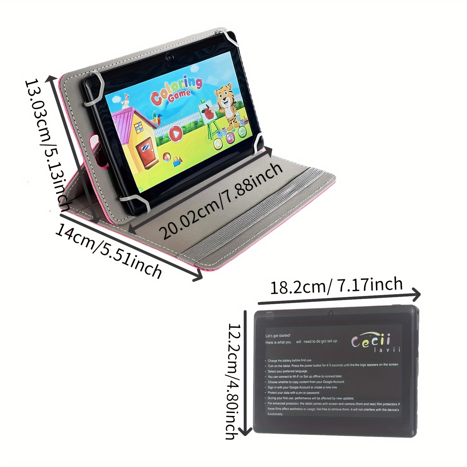 tablet study pad 7 inch educational toy preschool study 32grom safety contents eye protect hd screen 2camera parental lock g silicone protect montessori education toy usb supply