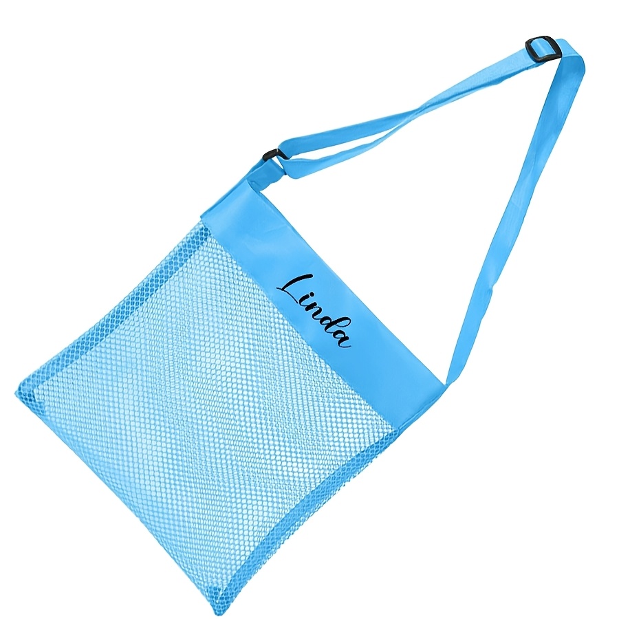 TEMU A Small Customizable Name Beach Bag, Women'-shoulder Bag, Family Beach Shell Bag, Storage Bag, Out Sand And Water, Ideal For Storing Balls Or
