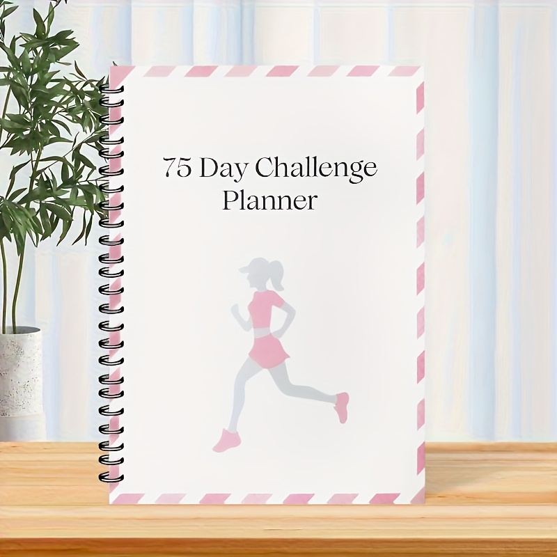 TEMU 75-day Fitness Challenge Planner - Editable Journal With Goal Setting, Weekly & Daily Trackers , Spiral-bound Notebook, Fitness |motivational