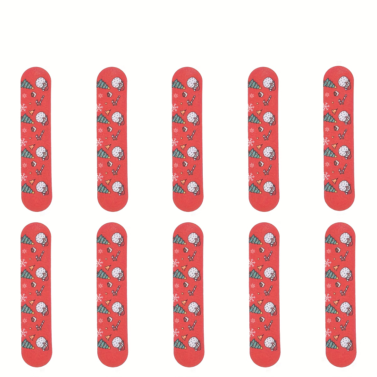 Set Of 10 Christmas-themed Nail Files, Mini Nail Buffers With Patterns, Perfect For Polishing And Smoothing. A Great Gift For The , And Portable