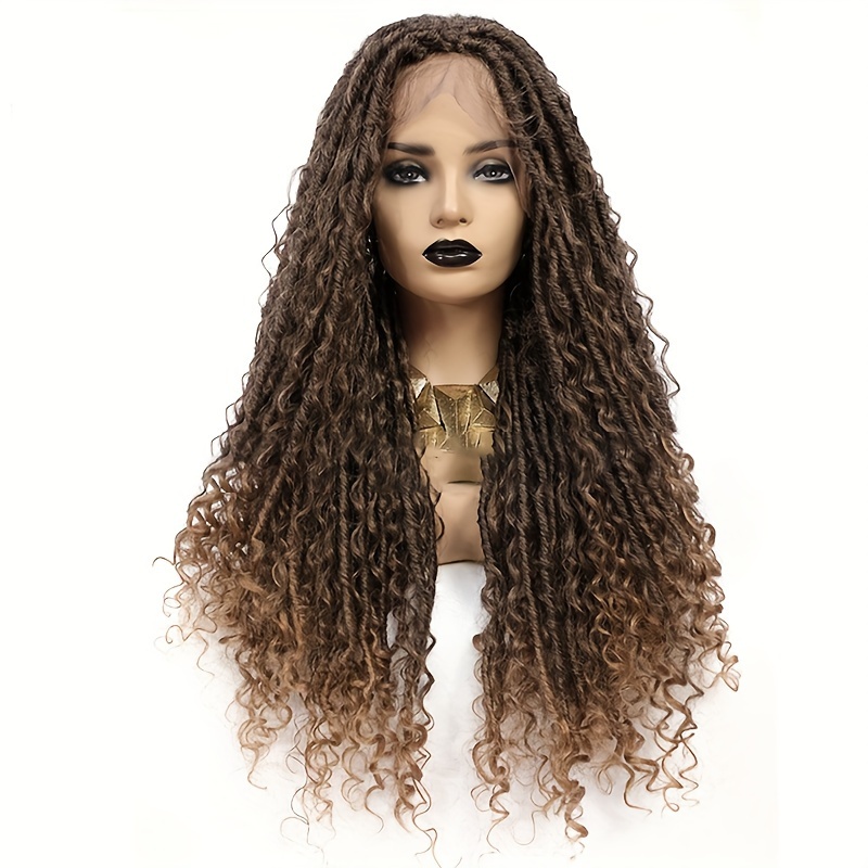 Synthetic Bohemian Box Braid Wigs Boho Braided Wigs Double - Temu