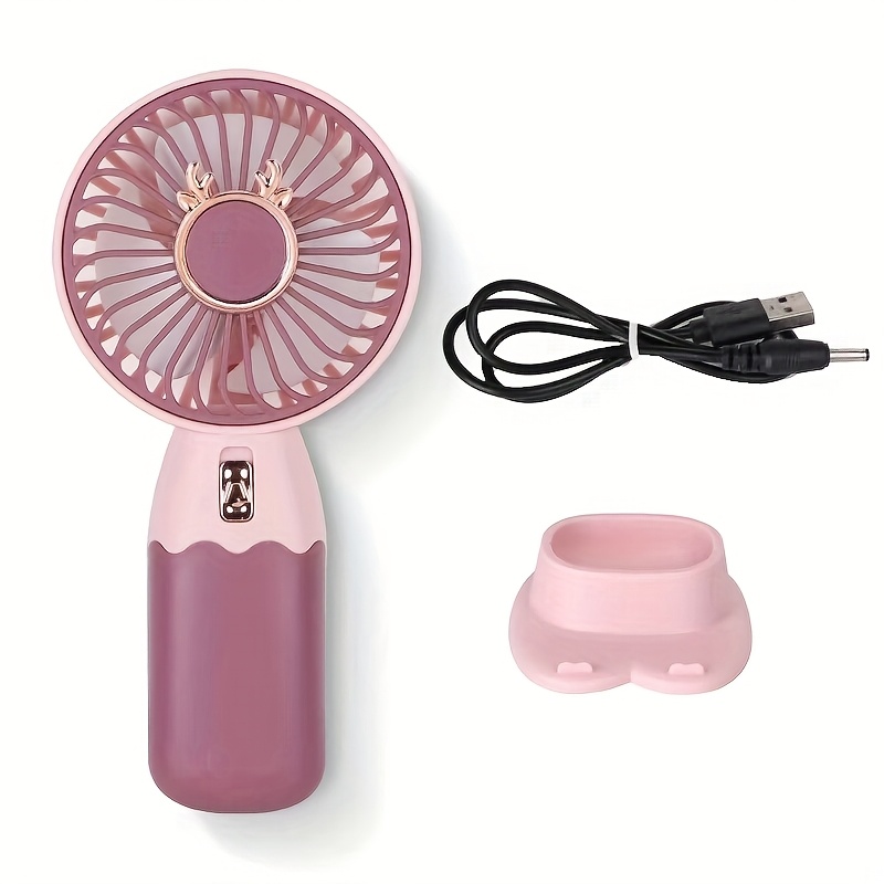TEMU Handheld Mini Fan, Portable, Usb Rechargeable Battery, Suitable For Outdoor, Indoor, Makeup, Camping, Commuting, Office, Travel, Concerts, Men's And Women's Gifts