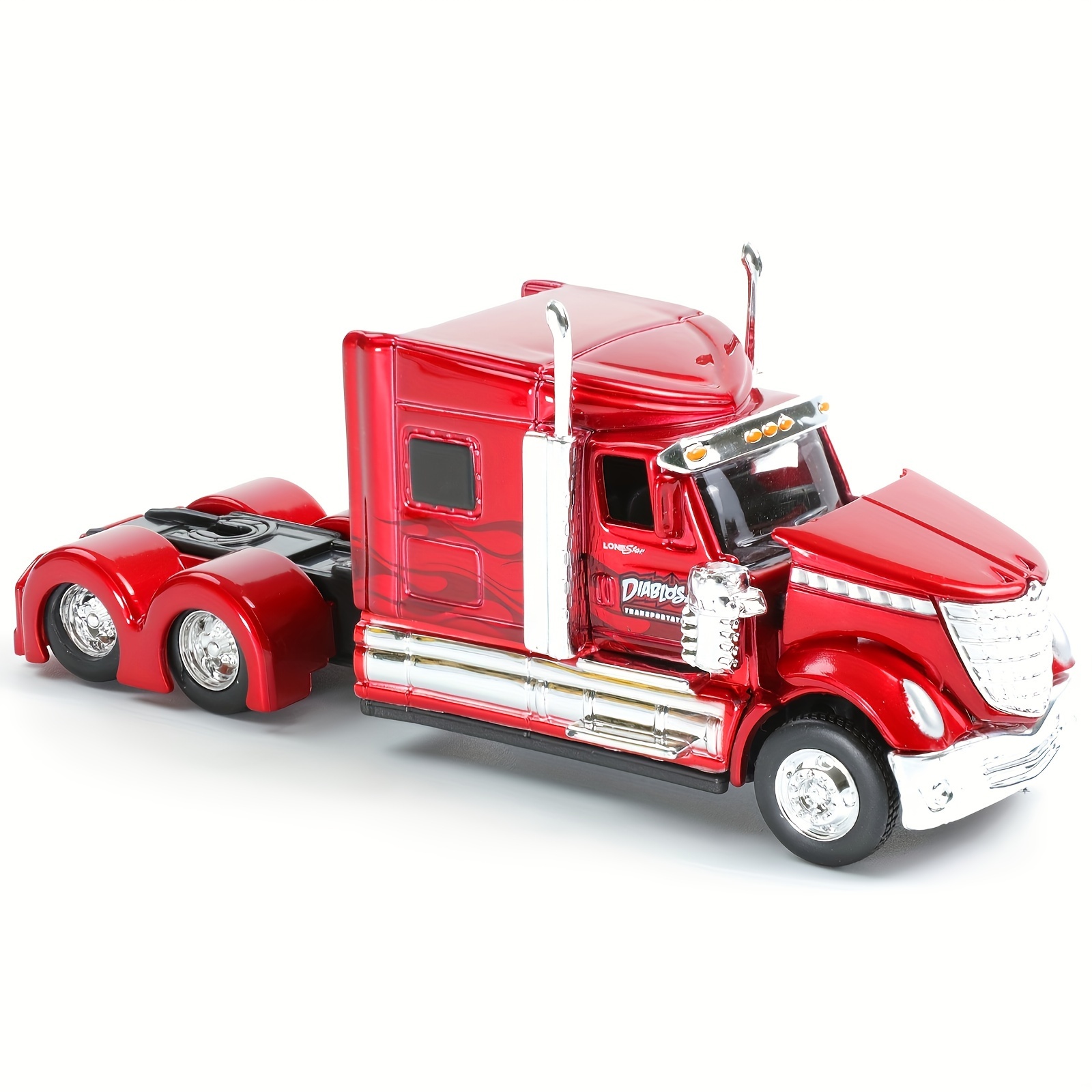 

Maisto International 1/64 Scale Heavy Truck Model - Diecast Alloy Metal, Classic Red Semi Trailer Collectible For Adults Ages 8-12