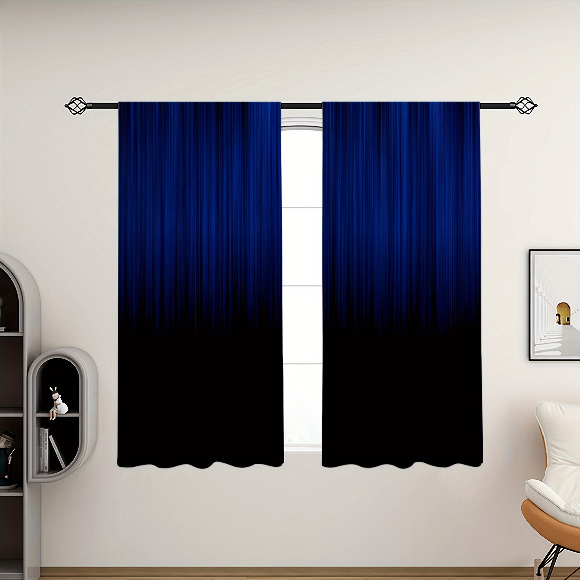 TEMU 2pcs Rod Pocket Curtains, Decorative Window Drapes, Window Treatments For Bedroom Living Room, Home Decoration, Room Decoration