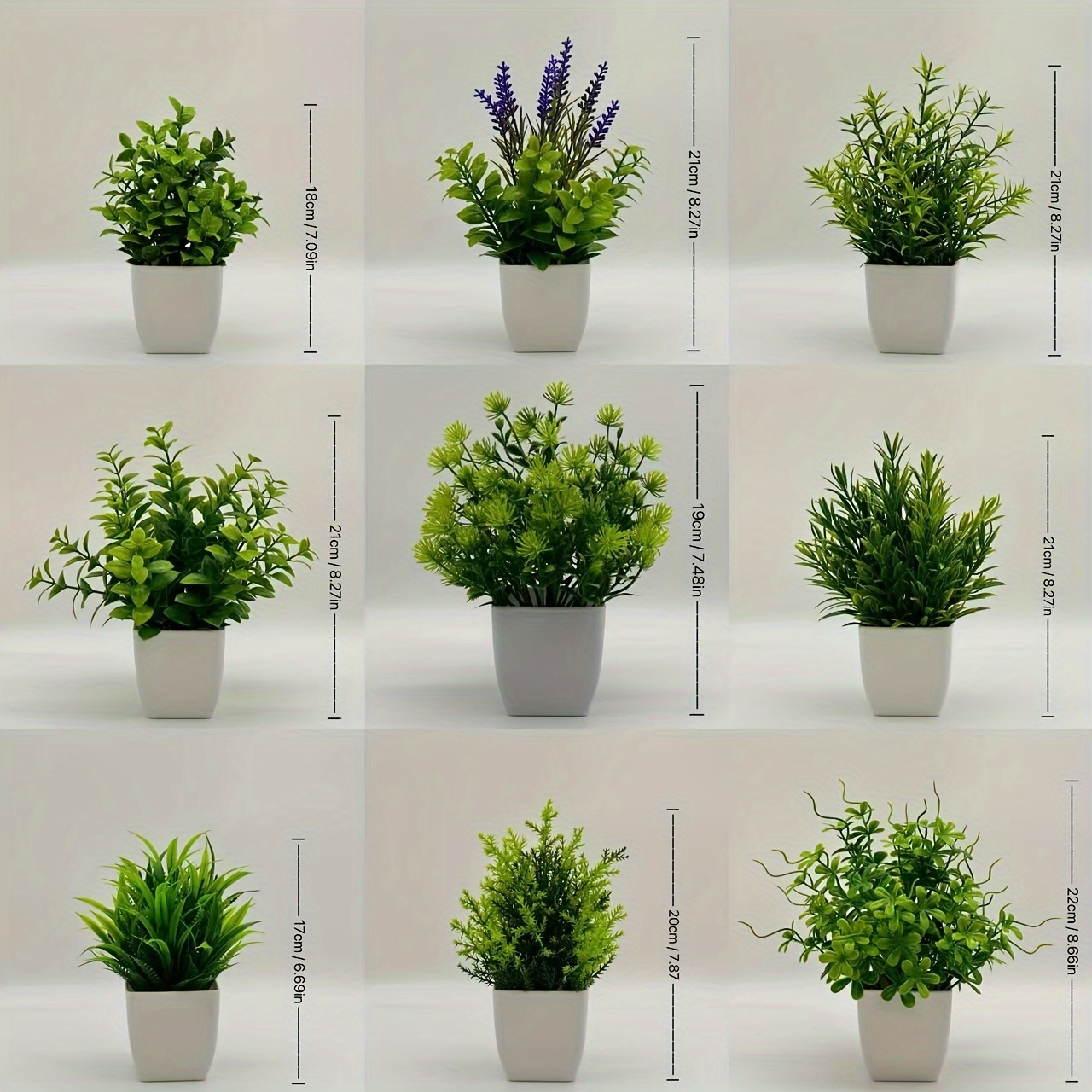 Lot De 6 Petites Plantes Artificielles Dans Des Pots De Fleurs