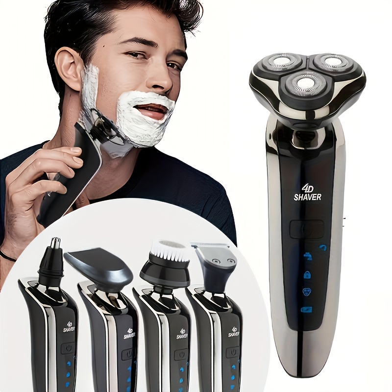 

Rechargeable Electric Shaver For Men With Nose And And Face Cleaning Brush - A Smooth And