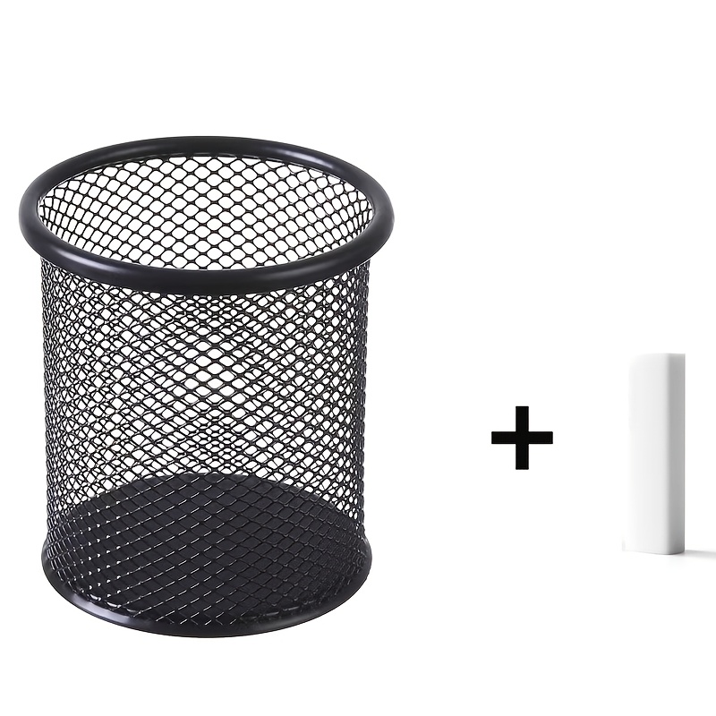 TEMU Bucket-shaped Storage Tool And Rubber Combination Set, Made Of Sturdy And Durable Metal Material, Suitable For Storing Items Like Brushes,