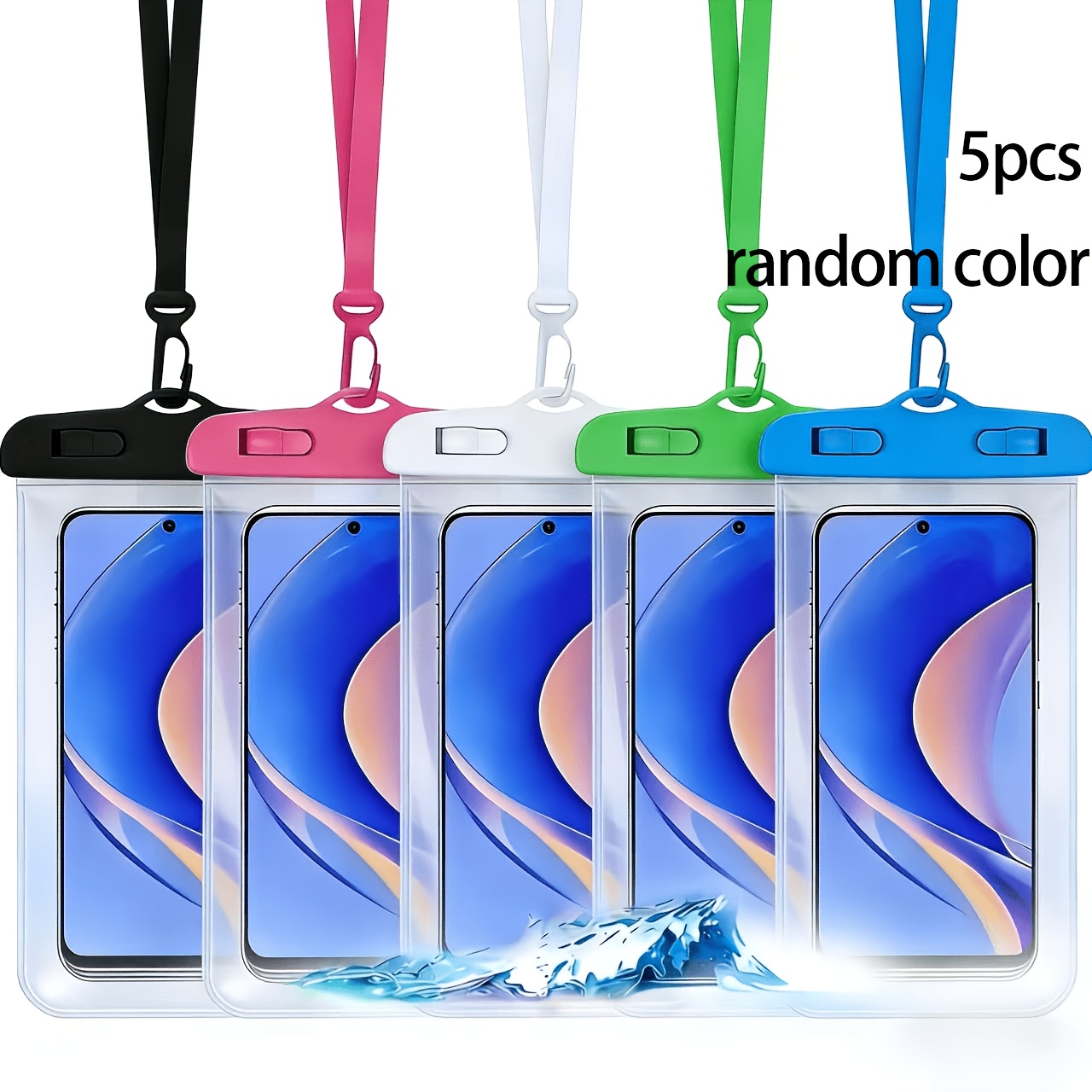 TEMU 2/5 piezas de Bolsas, Colores Aleatorios, Bolsa Universal para Teléfono Móvil, Bolsa para Teléfono Móvil con Airbag, Funda para Teléfono Móvil