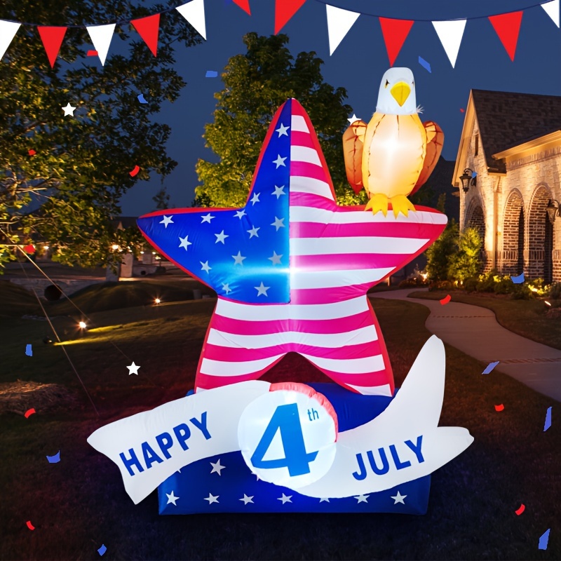 

Inflatable Decorated American Star Condor With Led Lights For Garden Decoration Patriotic Independence Day