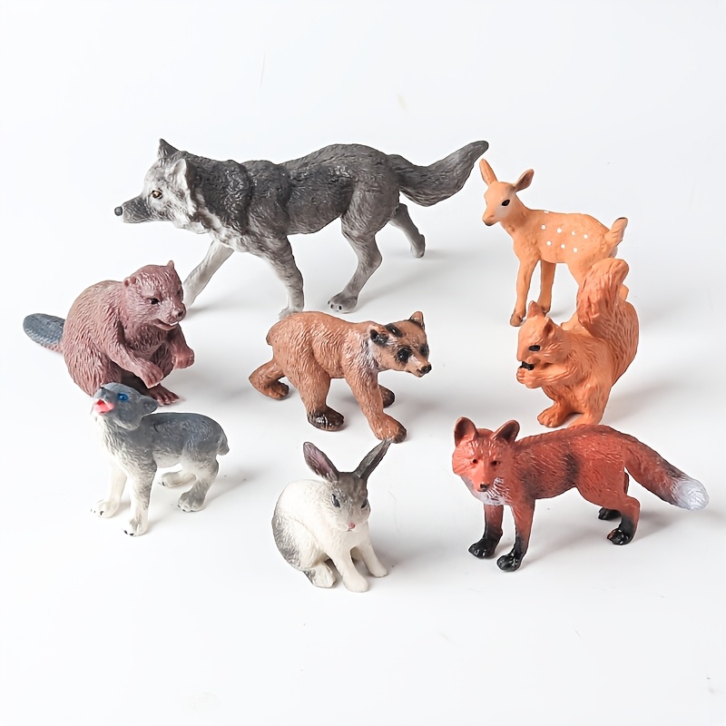 8pcs Woodland Animal Figurines Set