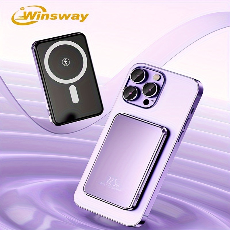 

Winsway Wireless Charging Portable 20w Charging 5000mah -c Wireless Suitable For Iphone 15/14/13 , Devices