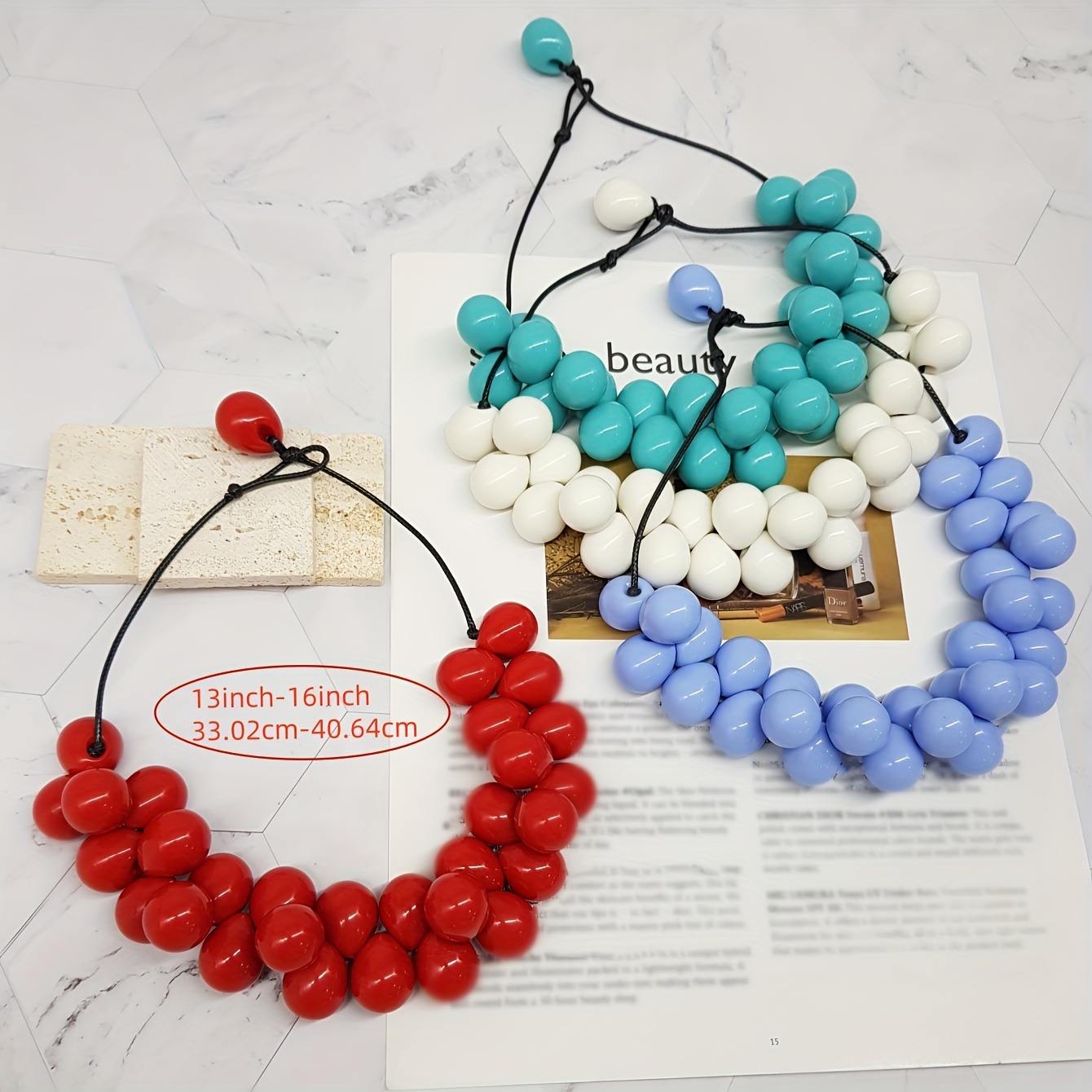 Bohemian Acrylic Beaded Necklace Clavicle Chain