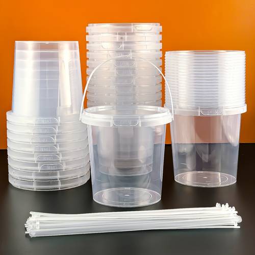 20 plastic buckets with lids 25oz transparent storage boxes for christmas party supplies fresh keeping boxes suitable for packaging foods storage for outdoor travel microwave used to store snacks