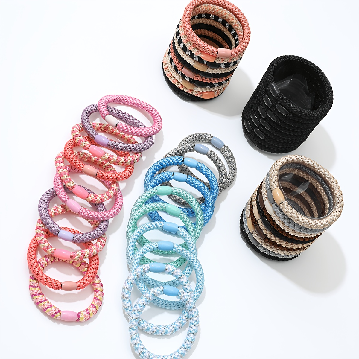 28pcs High-Elastic Women's Headbands, Non-Damage Ponytail Holders
