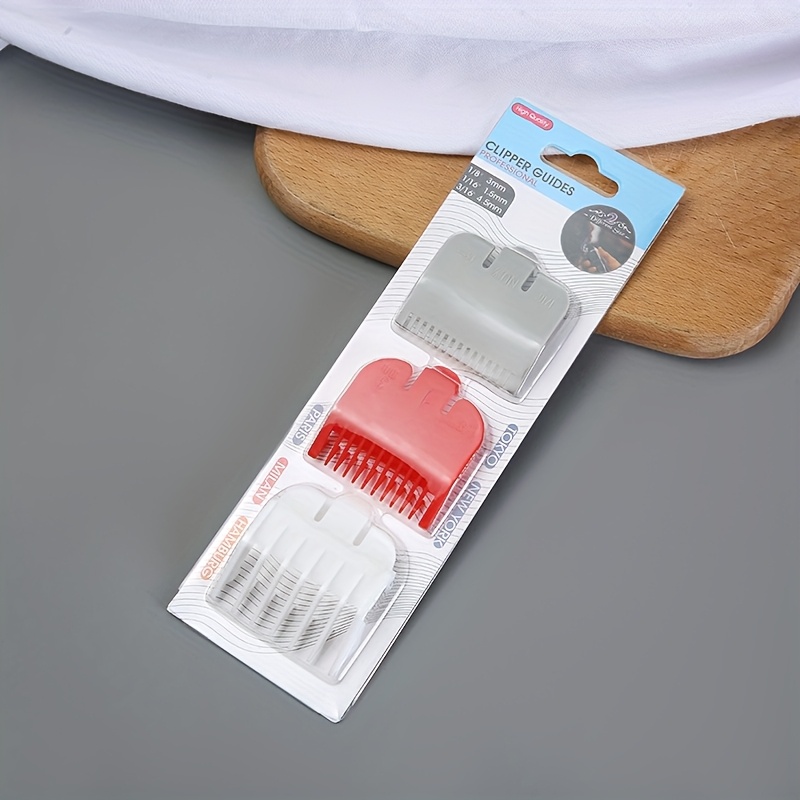 Image of 3pcs Set Of Haircut Guide Combs, Salon Clipper Attachment Positioning Combs, Hair Styling Caliper Combs, Hairdressing Tool Accessories