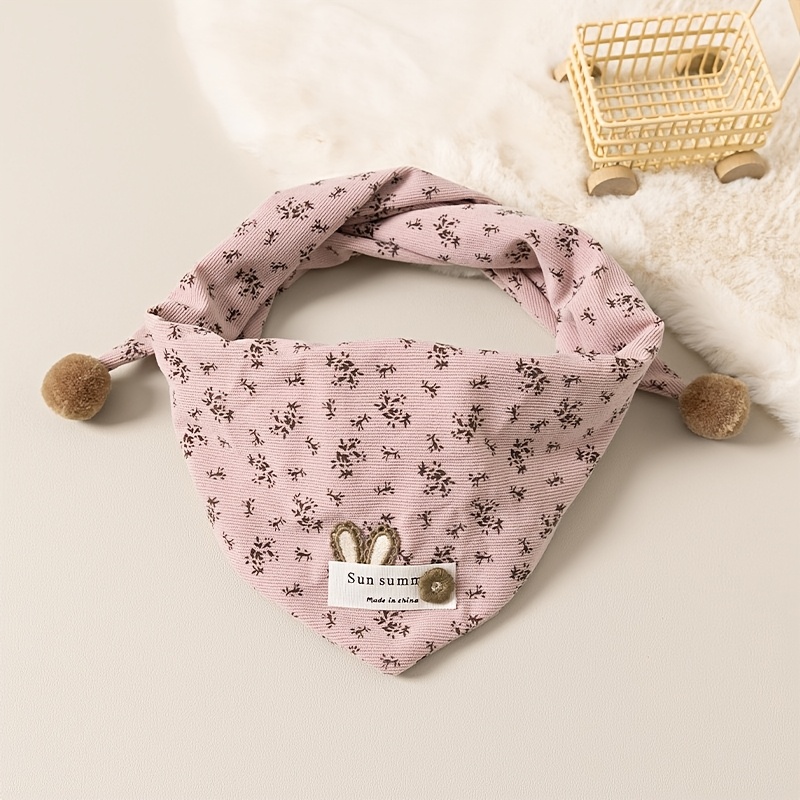Image of Cute Rabbit Triangle Scarf Soft Baby Scarf For Boys And Girls