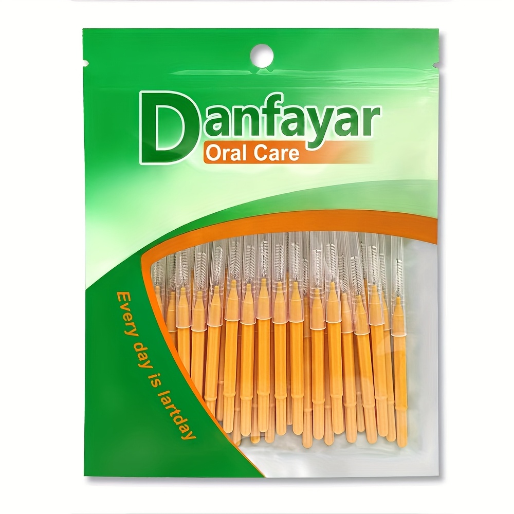 „Danfayar 66“ tarpdančių šepetėliai, tarpdančių šepetėliai, skirti suaugusiųjų tarpdančių valymui, skirti breketams valyti, minkšti šereliai, elastinė plieninė viela, tiesus I formos, kiekvienas su apsauginiu dangteliu, 6 skirtingų spalvų modeliai