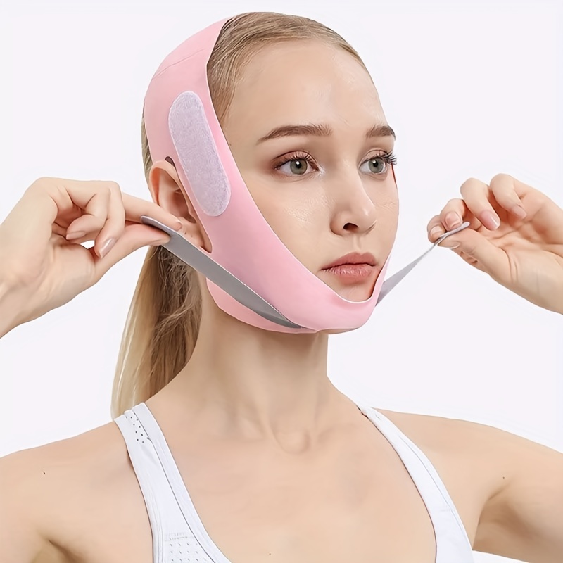 TEMU Reusable Lifting , Chin Strap, - Facial Band For Sagging Prevention, V- Contouring, Unscented, No Supply Required, Battery-free