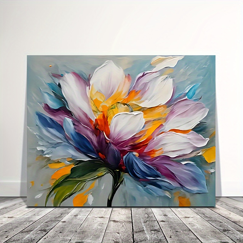 

1pc Modern Flower Canvas Painting With Wooden Frame - Perfect Wall Art Decor For Bedroom, Living Room, And Corridor - Ideal Bachelor Party Gift 11.8inch*15.7inch