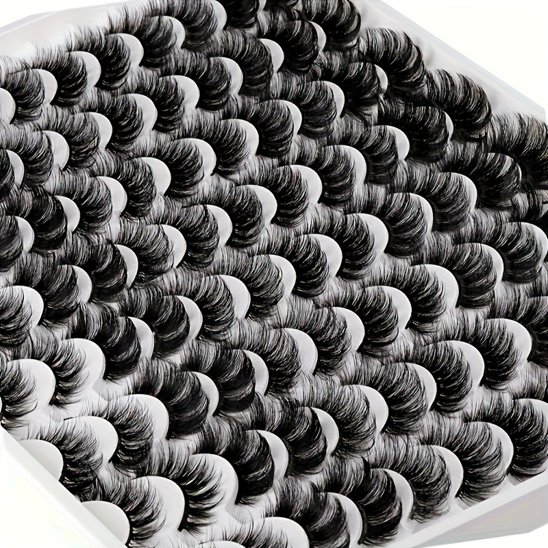 

48 Of 6 Styles Of Fake Eyelashes Mixed Fluffy Curly Fake Eyelashes, 5d Fake Eyelashes For Christmas