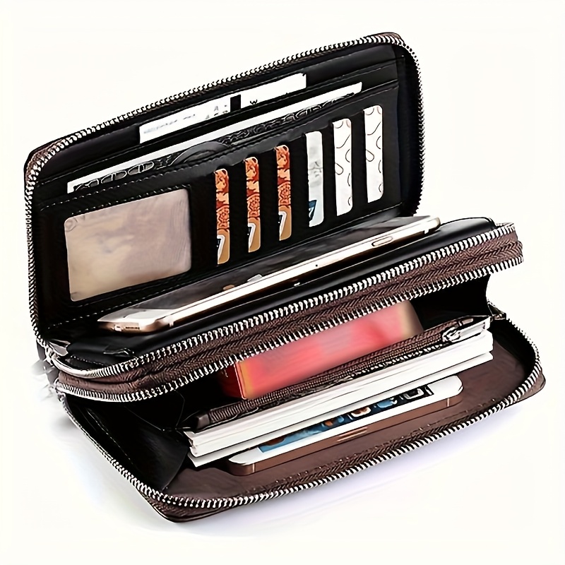 Men's Business Long Wallet with Large Clutch Bag Design