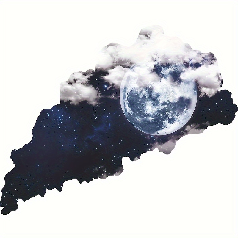 Image of Sticker Set, Simulated Starry Moon Cloud Pattern Self-adhesive Wall Stickers, Bedroom Foyer Living Room Porch Home Decoration Wall Stickers, Removable Wall Stickers, Wall Decorative Stickers