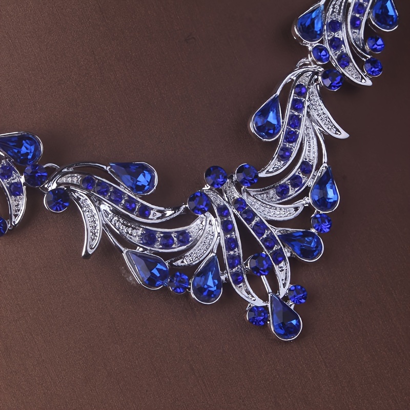 bridal jewelry wedding dress cover chain necklace earrings Temu