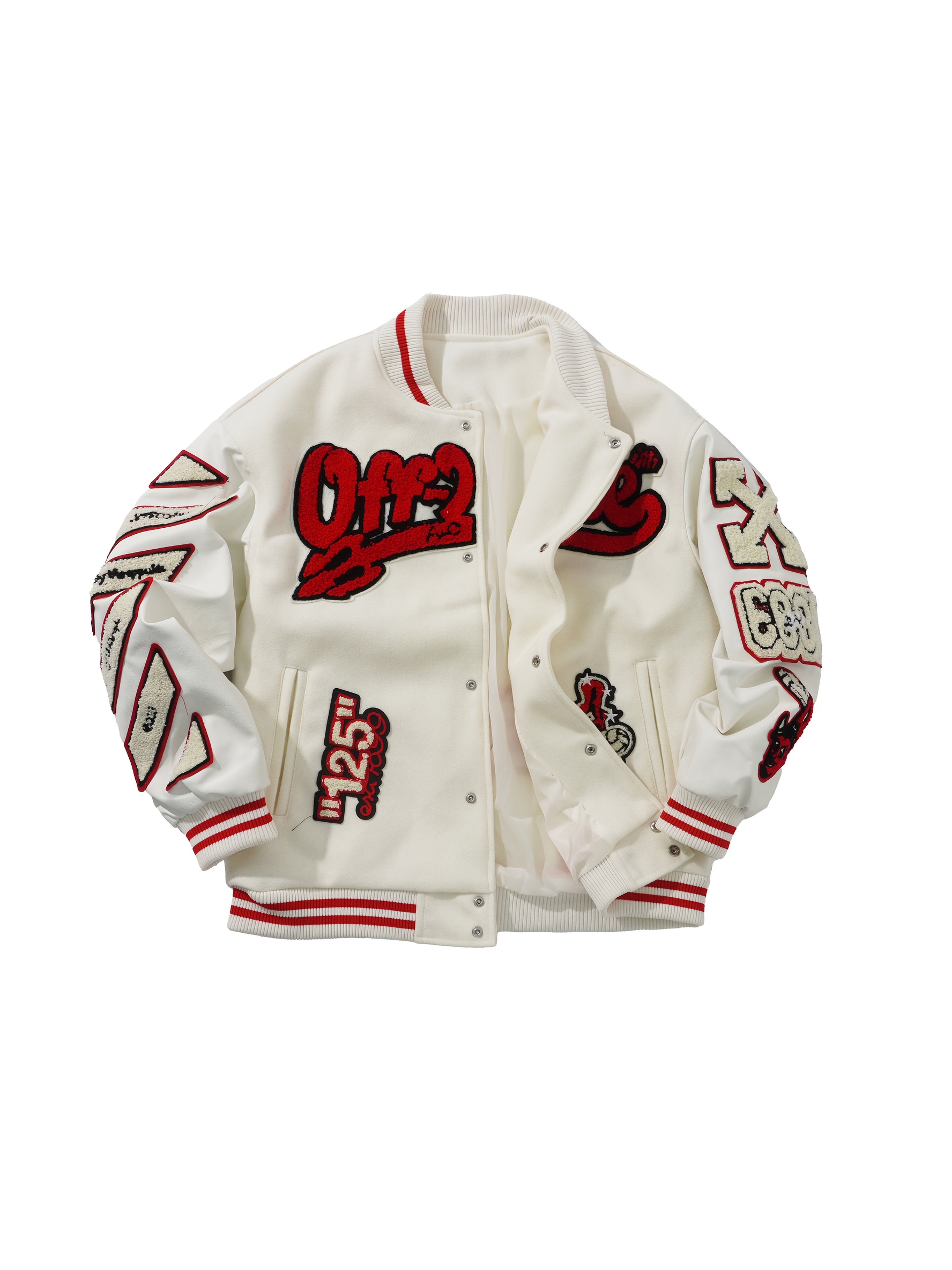 mens 2025     with off 5 08cm 13 33meter embroidery casual loose fit snap closure polyester ideal for   casual attire embroidered jacket   closure milky 0