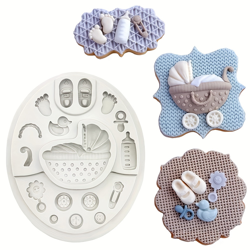 

Silicone Baby Themed Fondant Mold Set - Bpa-free Gum Paste Molds With , Shoes, Buttons - Diy Cupcake Decorating Tools For Kid's Birthdays, Baby Showers - Multi-occasion Cake Embellishments