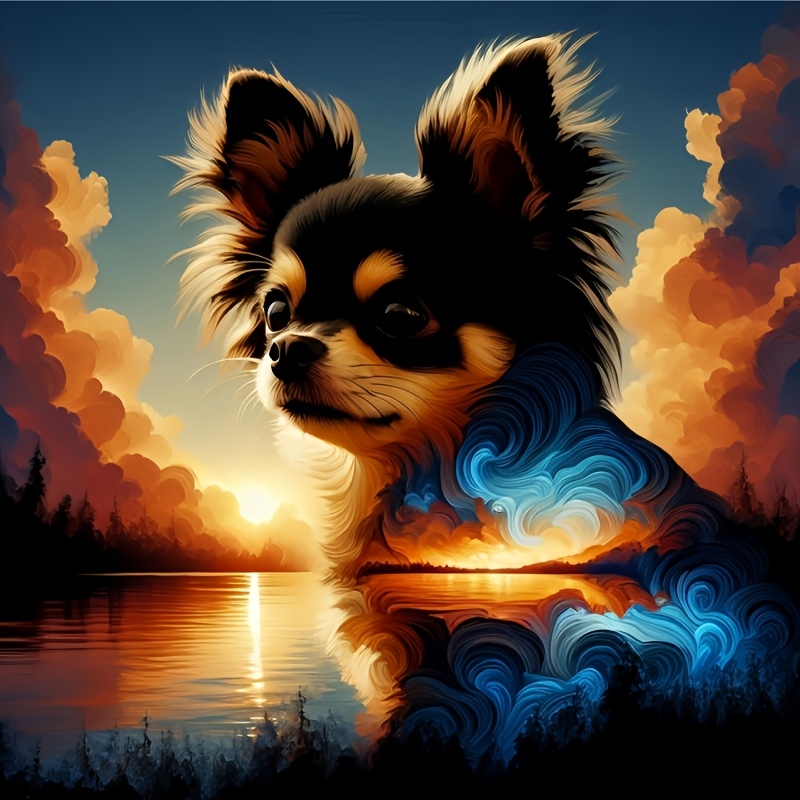 

Sunset Chihuahua 1pc 5d Diy Diamond Painting Kit Diamond Painting Making Desktop Ornaments Wall Hanging Ornaments Home Decorations Art Crafts Festival Gifts Gifts