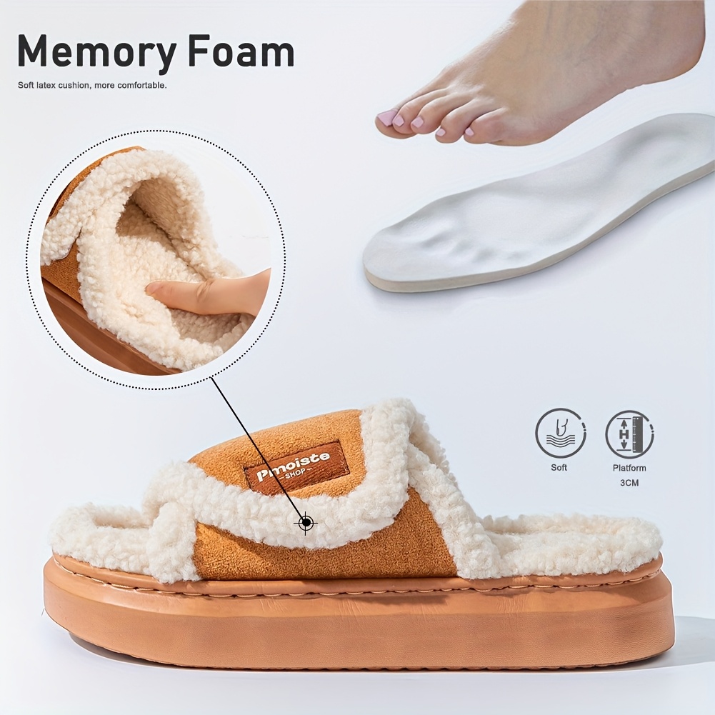 house women platform slippers   warm cozy indoor and outdoor   slippers Product details 3