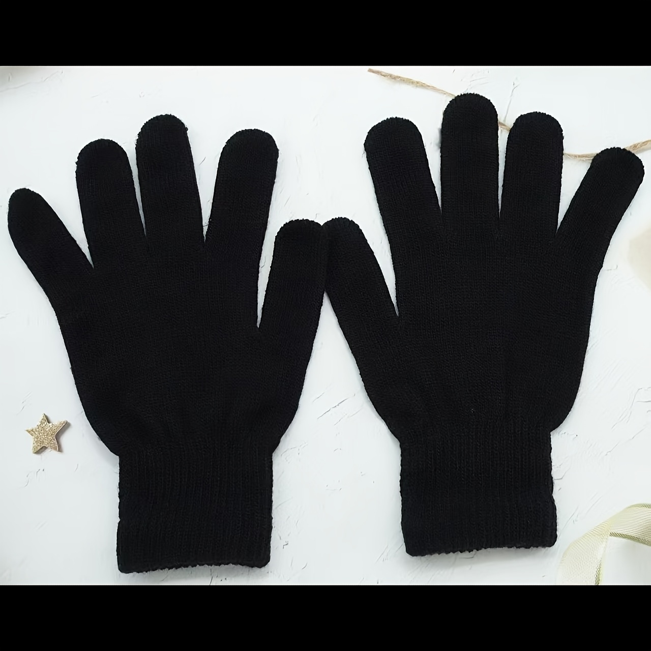 TEMU Men's And Women's Warm Gloves With 5 Fingers For