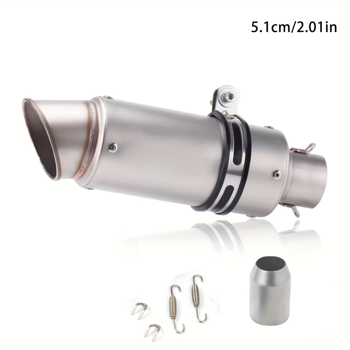 1pc 51mm universal motorcycle exhaust pipe stainless steel       street scooters sports bikes motorcycle accessories aesthetic upgrade   construction details 12