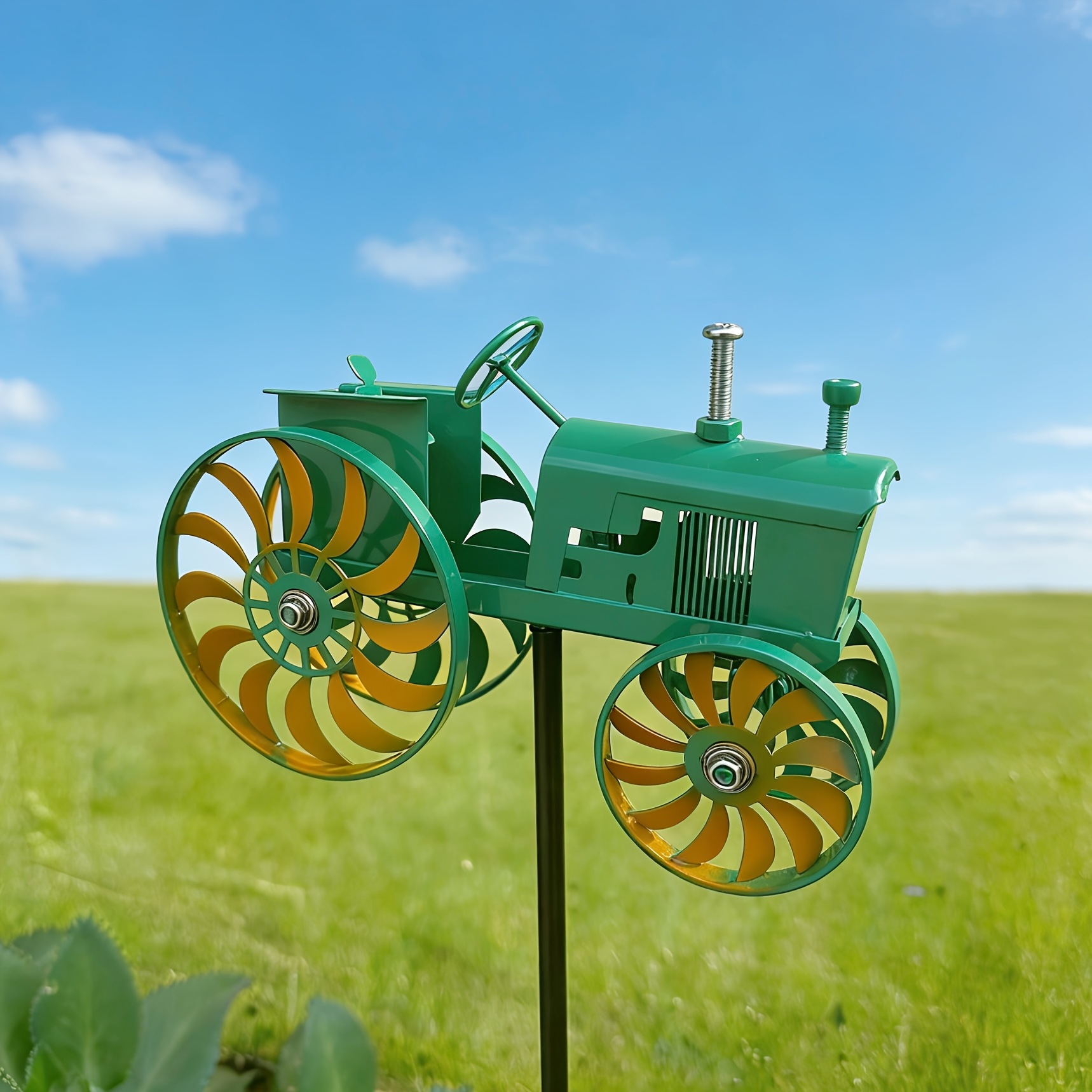 TEMU 【3d】 [3d] 1pc Outdoor Garden Lawn Metal Crafts Colorful Flower Ornaments