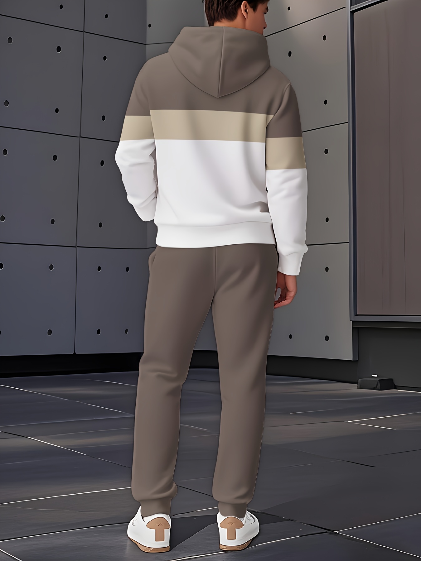   2025 mens trendy sweatshirt set two piece sweatshirt and pants sporty print elements christmas halloween special Product details 21