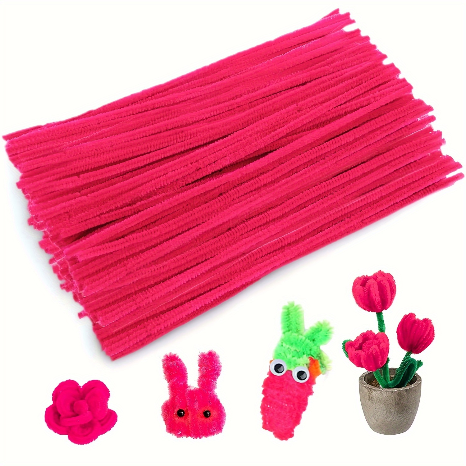 

200pcs Peach Red Pipe Cleaner Set For Crafts, Upgrade Encryption Twist Stick Diy Crafts Projects, Creative Home Decoration Supplies Bouquet Supplies