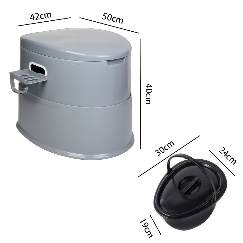 E-shop 1 Stück Graues Tragbares Außen-Toiletten, Auto-Toilette, Faltbare Und Bewegliche Toilette, Geeignet Für Outdoor-Camping, Wandern, Trekking,