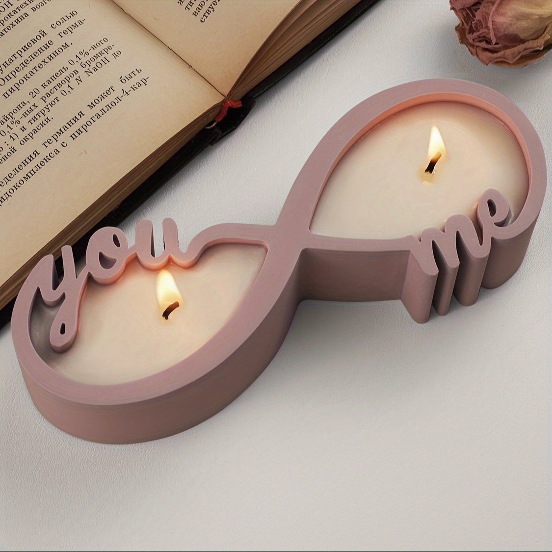 

You & Me Infinity Symbol Couple Silicone Mold For Candle Holder, Storage Container Diy Epoxy Resin, Cement, Plaster Craft - Dual Usage Design, No Power Supply Needed