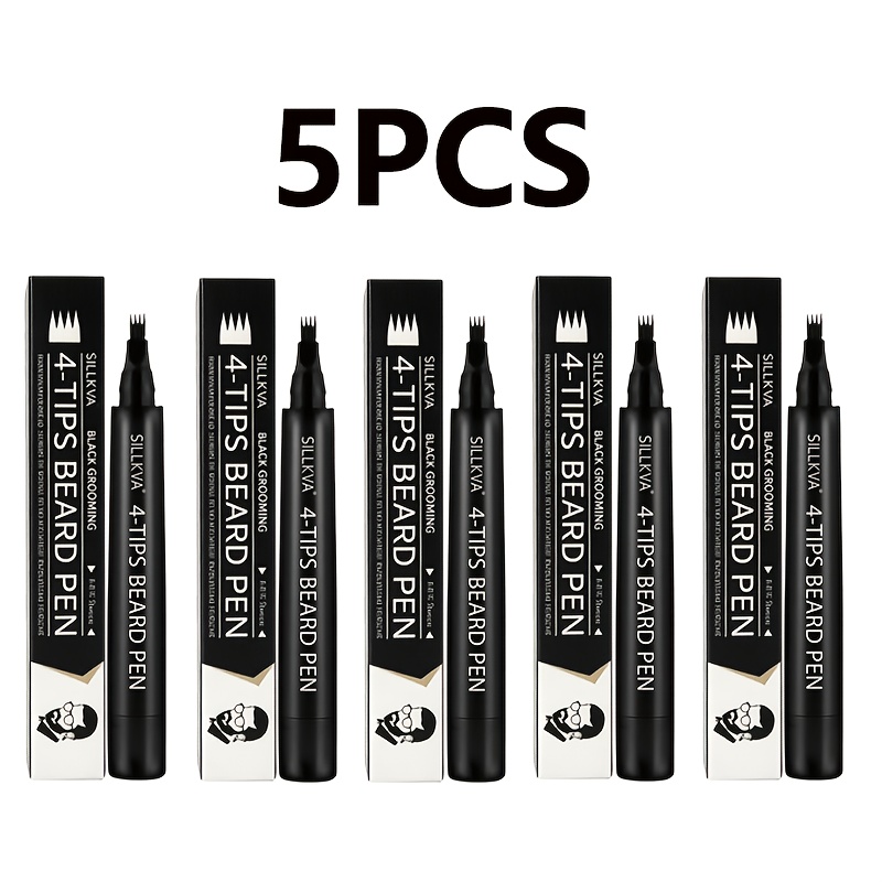 Men's Beard Pen, Beard Pencil Filler With Hair Brush Long-lasting Waterproof Beard Pen Father And Boyfriend's Gift Father's Day Dress-up For Men, A Thick, Full Beard And Hairline, Covers Beard