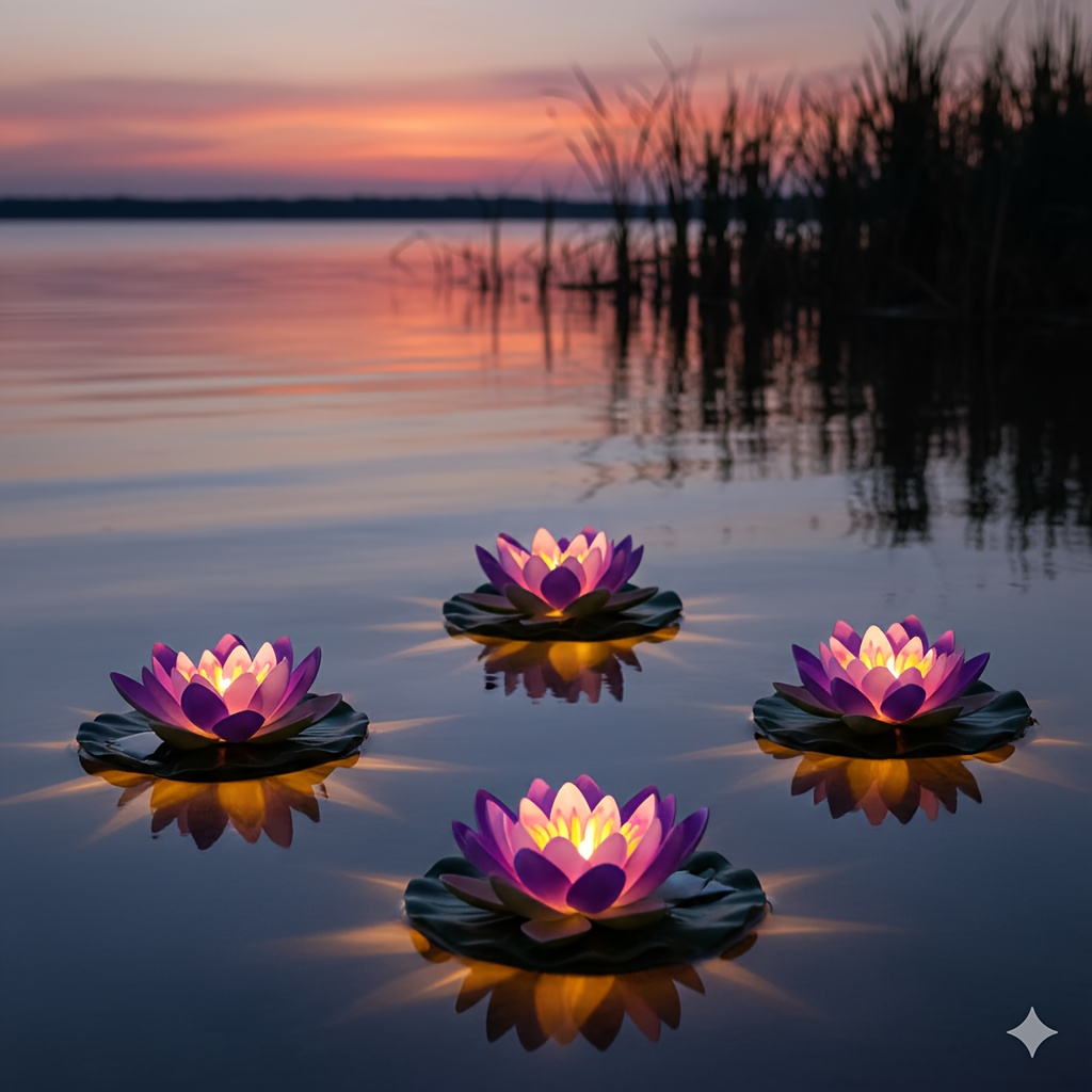 [1 stuks/2 stuks] outdoor vijver simulatie drijvende lotus lantaarn