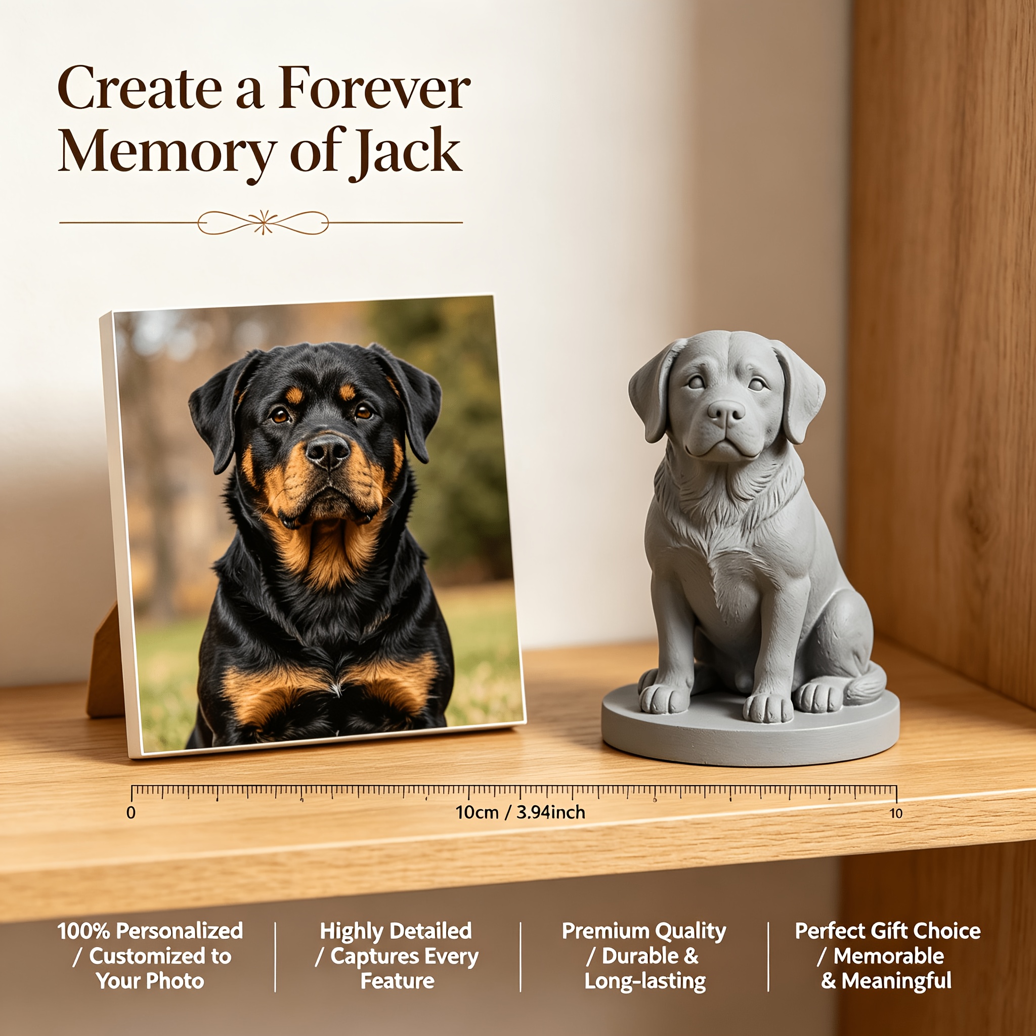 Custom 3D Pet Portrait Sculpture from Photo