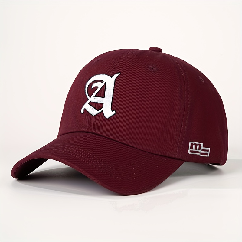 E-shop 1 Bestickte Gothic Buchstabe A Baseball Cap Unisex Trucker Mütze Atmungsaktiv Verstellbarer Golfhut Damen Sommermode Gebogener Rand Y2K