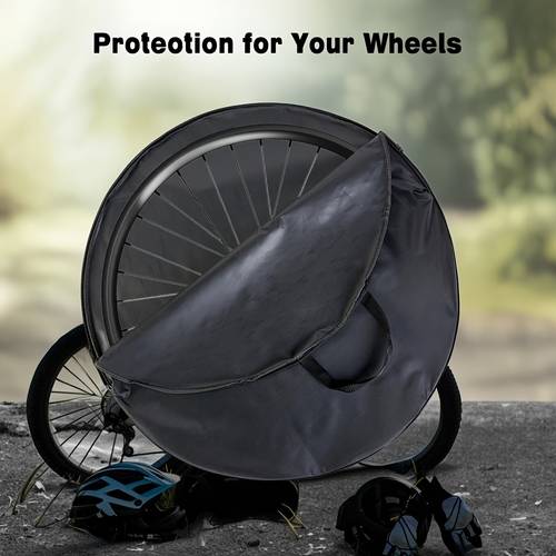 . fahrradrad-tasche polyester fahrradradabdeckung, schnellverschluss rad schutz schwarz