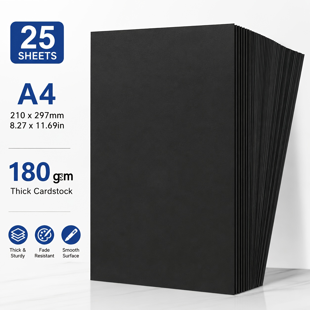 TEMU A4 160G/180G/230G GSM, carte dure noire épaissie, 25 feuilles, faites à , dessiné à , impression en , , décoration de style pour les fêtes,