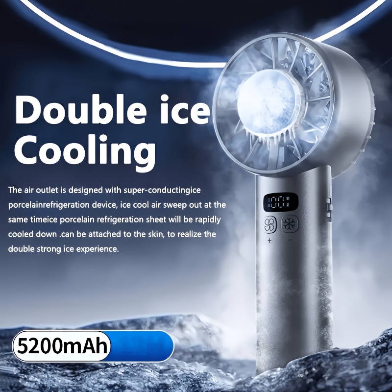 5200mah   handheld fan 3 in 1 run 100 speed led display luxury portable ac for home   black white blue