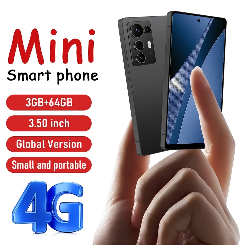 mini smartphone backup phone affordable   phone front and rear hd cameras 3 64gb storage 3 5 inch hd display compact and portable phone   with a type c charger headphones phone case