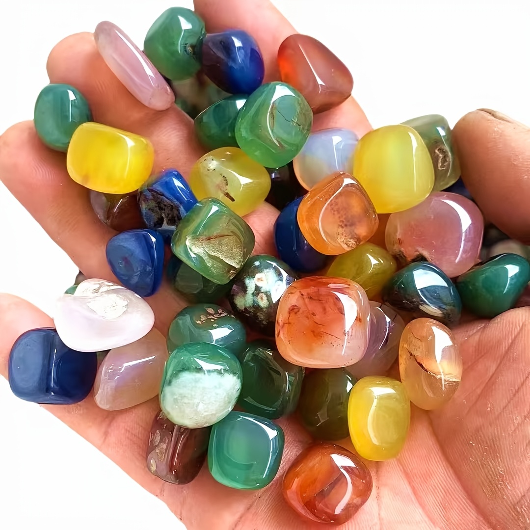 TEMU 20pcs Natural Stone Pebbles - Aquarium & Terrarium Substrate Suitable For Fish Tanks,, Shrimp Habitat, Flower Pots, Natural Colorful For Fish Decor, Aquascaping, Planting Media