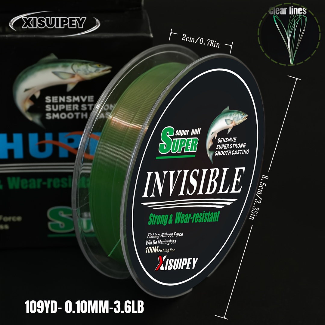 TEMU 1 Roll Fluorocarbon High-quality Fishing Line, Invisible When Entering Water, Color-changing Nylon Line Under , Suitable For Ice Fishing, Sea