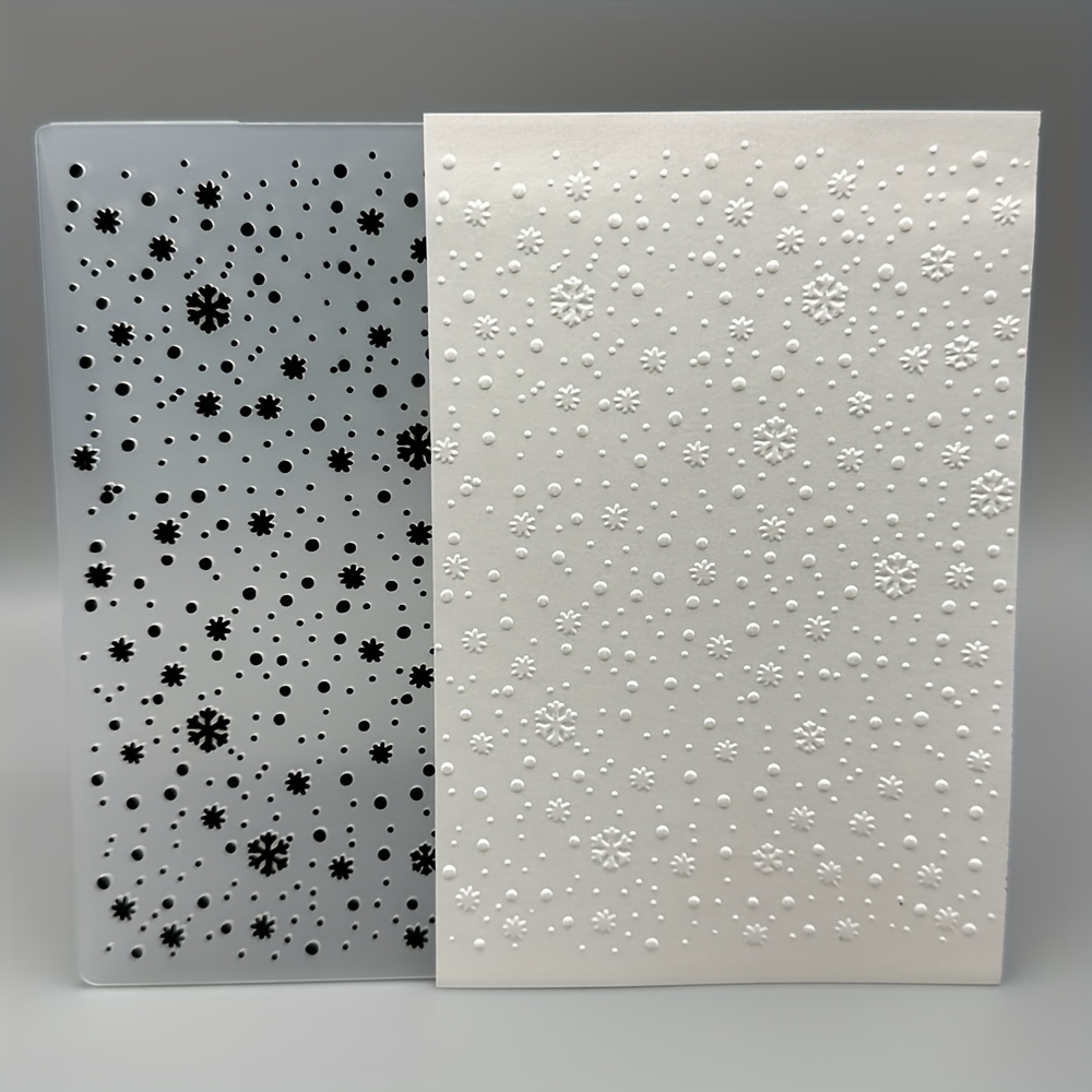 Image of Plastic Embossing Template With A Christmas Winter Snowflake Design - 3d Relief Card, Perfect For Occasions And For Making Cards, Scrapbooks, Gift Tags, And More