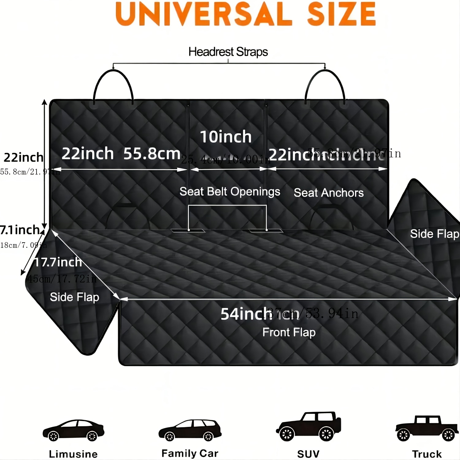 Premium Car Seat Cover Suitable for Rear Dog Seat Cover Durable Scratch-Resistant And Anti-Slip, Protecting Pet Fur And Mud Washable Rear Dog Cover Compatible with Car Armrests